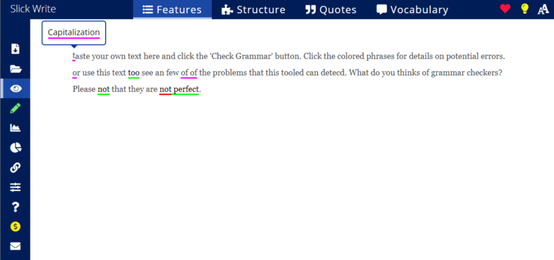 Slick Write Check your grammar. Proofread online.