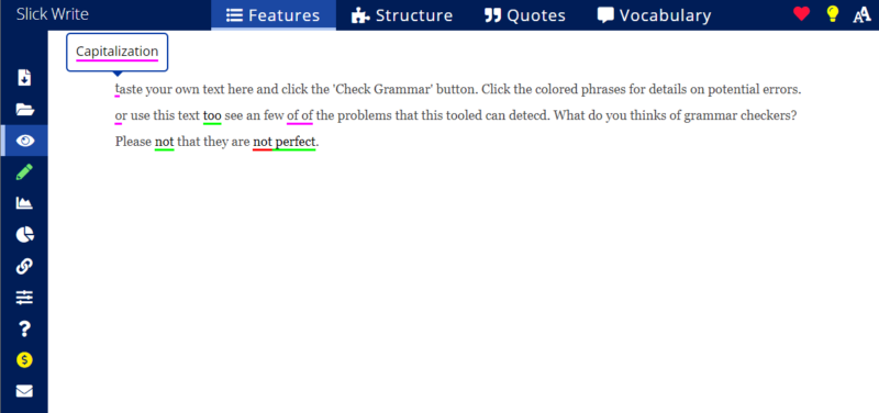 Slick Write  Check your grammar. Proofread online.