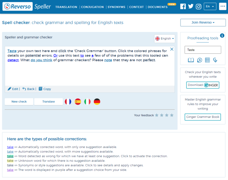 Grammar Check - Grammar and spell check in English - Reverso