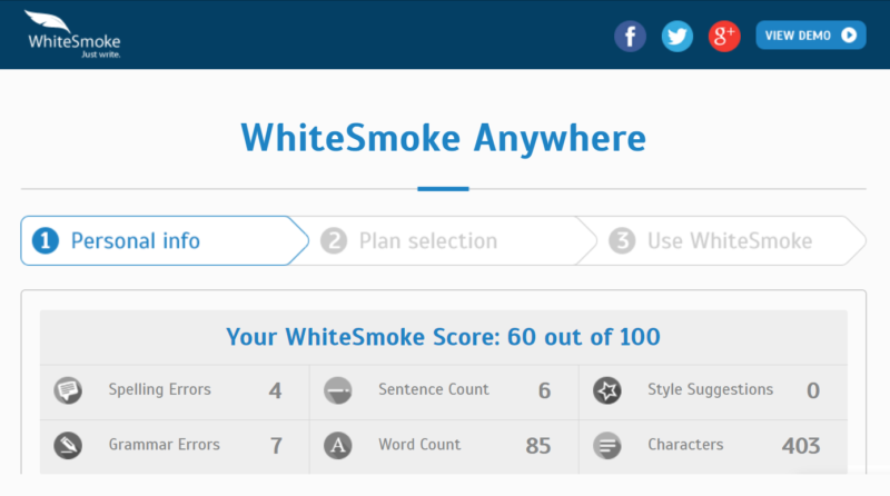 WhiteSmoke - English Correction Tool, Grammar, Writing Style, Spelling