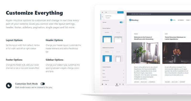 Blocksy Theme - Core Customization Options