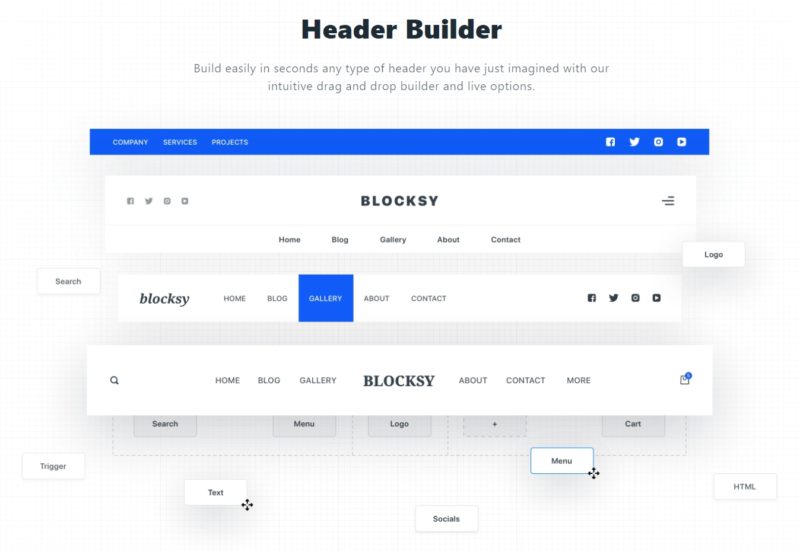 Blocksy Theme - Header Builder Options