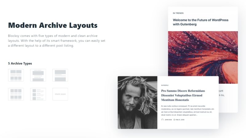 Blocksy Theme - Modern Archive Layouts Options