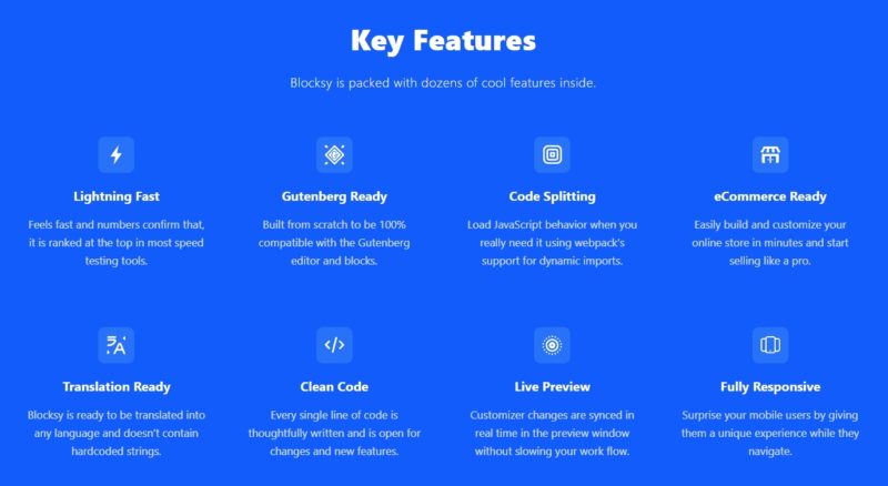 Key Features of Blocksy WordPress Theme