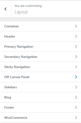 Layout Customization Settings