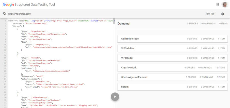 Google Structured Data Testing Tool